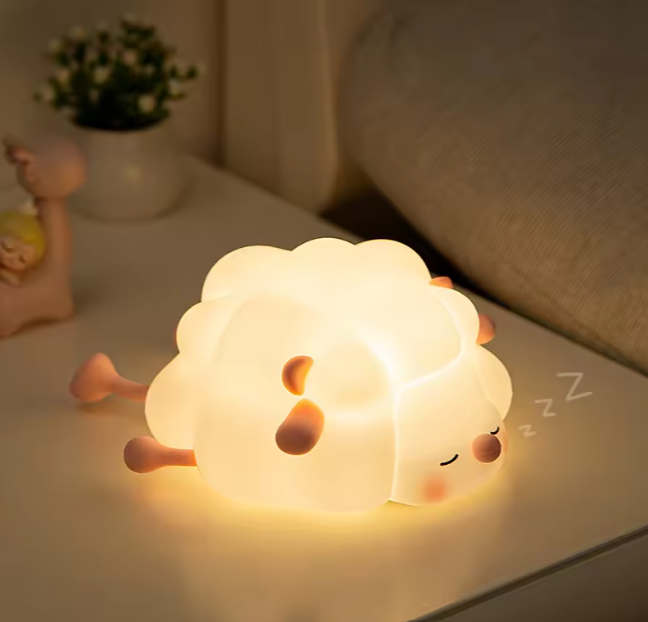 Lampe LED rechargeable USB en silicone sous forme d'un petit mouton, pour Enfant et Adult