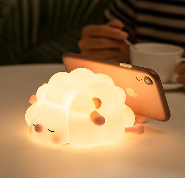 Lampe LED rechargeable USB en silicone sous forme d'un petit mouton, pour Enfant et Adult