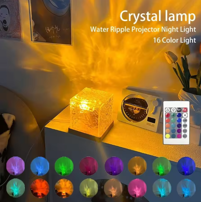 مصباح تموج الكريستال مع تأثير موجة مياه المحيط الديناميكية والتحكم باللمس