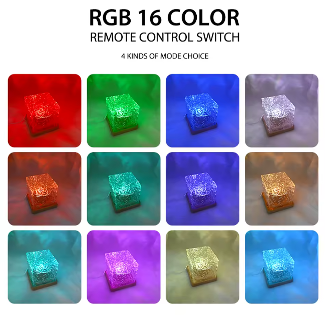 مصباح تموج الكريستال مع تأثير موجة مياه المحيط الديناميكية والتحكم باللمس