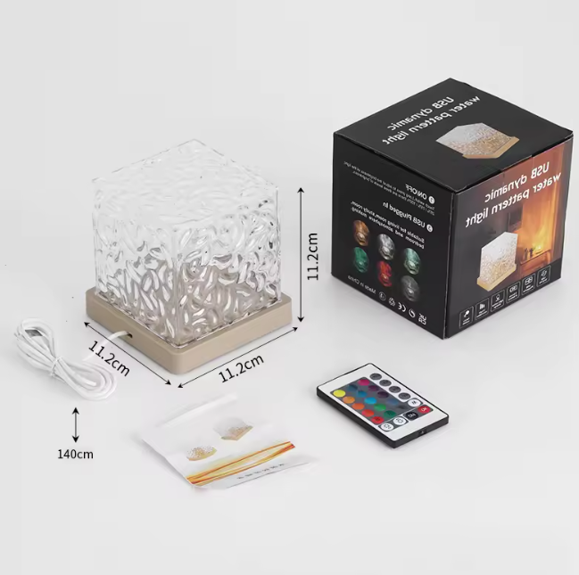 مصباح تموج الكريستال مع تأثير موجة مياه المحيط الديناميكية والتحكم باللمس